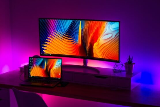 habitación iluminada por tiras led